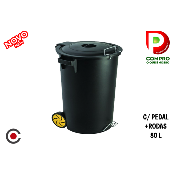 BALDE 80L C\ PED C\ RODAS PRETO 789
