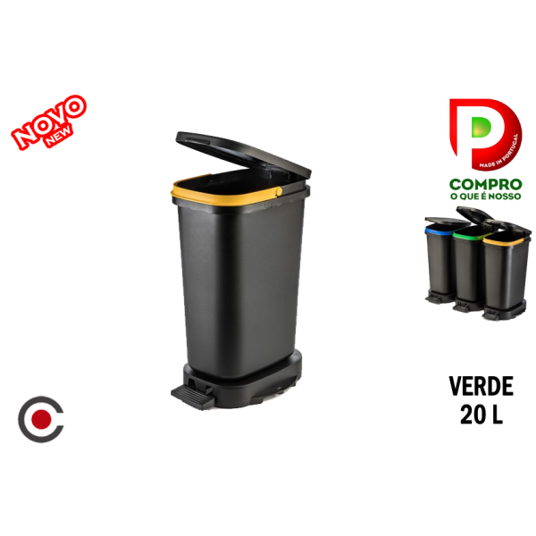 BALDE BC ECO RECIC.  C/ PEDAL VERDE 50X36C25CM 20L