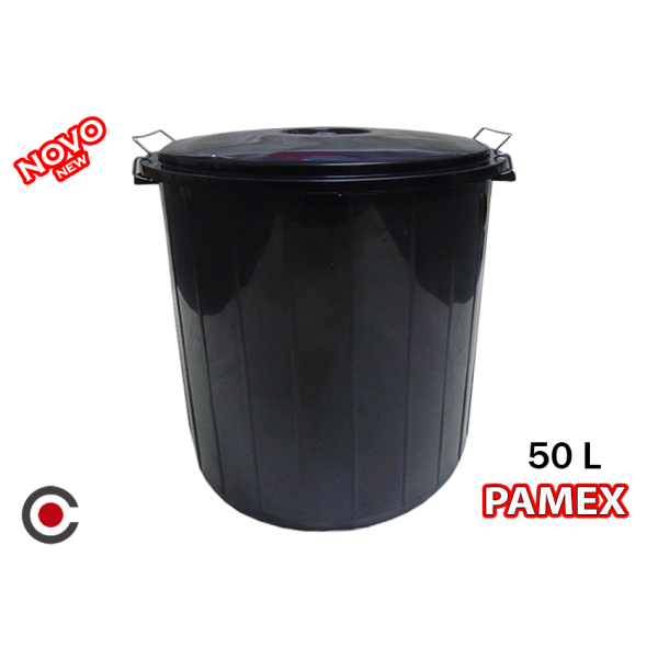 CONTENTOR LIXO ÉBANO 50L