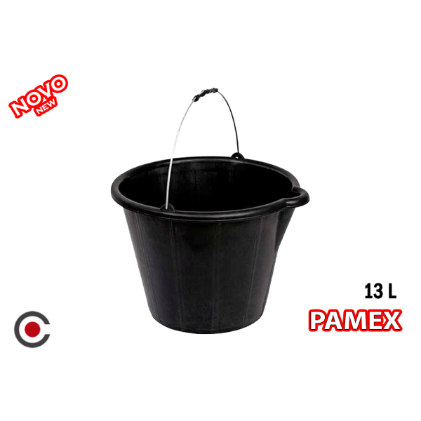 BALDE PRETO C/ASA METAL 13L