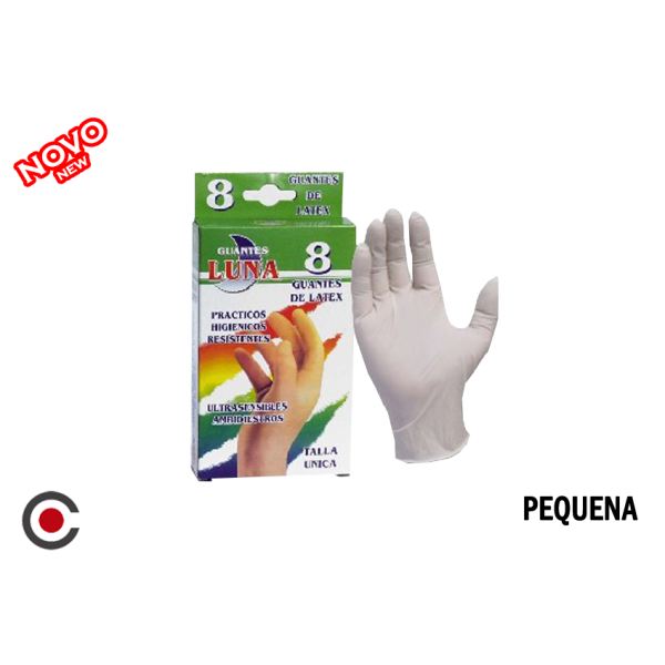 CAIXA 8 UNI LUVAS LATEX LUNA G133 P