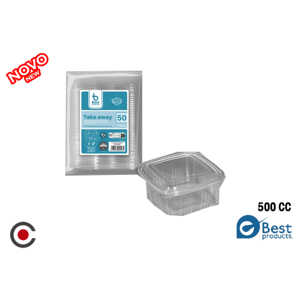 PACK 50 CAIXAS PVC ALIMENTOS 500CC 259700