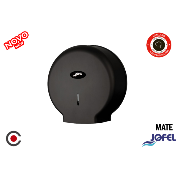 DISPENSADOR PAPEL HIGIENICO PRETO MATTE JOFEL AE57600-MT