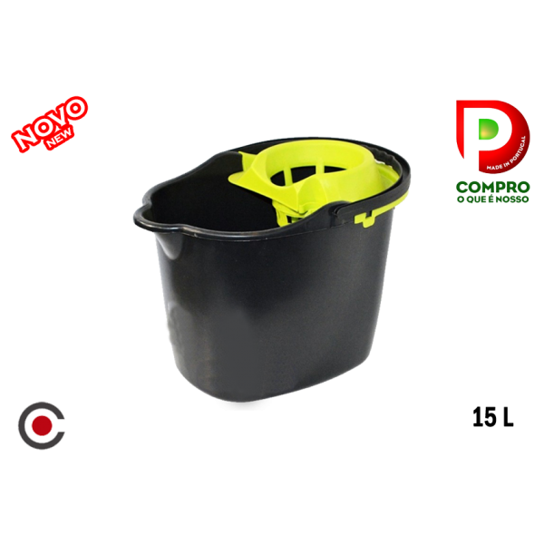BALDE ESFREGONA 15L + ESPREMEDOR CORES 356