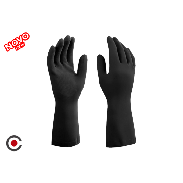 LUVA LATEX TRABALHO PRETA L 22499