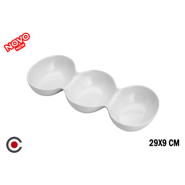 BANDEJA 3 DIVISÓRIAS RED. 29X9CM - B2703