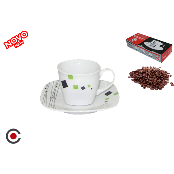 CONJ.6 CHAVENAS CAFÉ C/PIRES PORCELANA L680