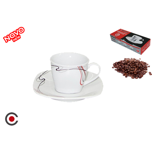 CONJ.6 CHAVENAS CAFÉ C/PIRES PORCELANA L164