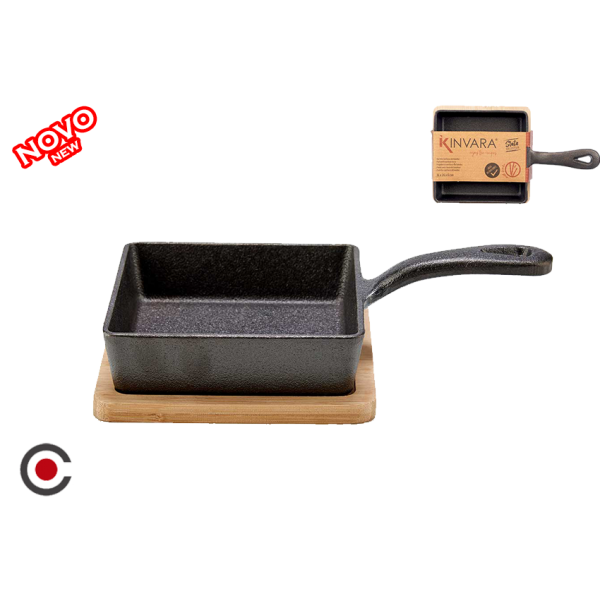 CAÇAROLA FUNDIDA + BASE BAMBU 14X24X6CM 64307