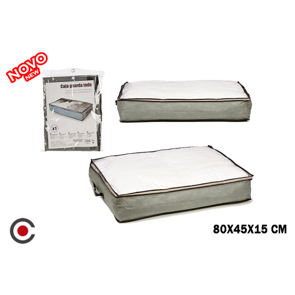 CAIXA GUARDA ROUPA CINZA 80X45X15CM 42392