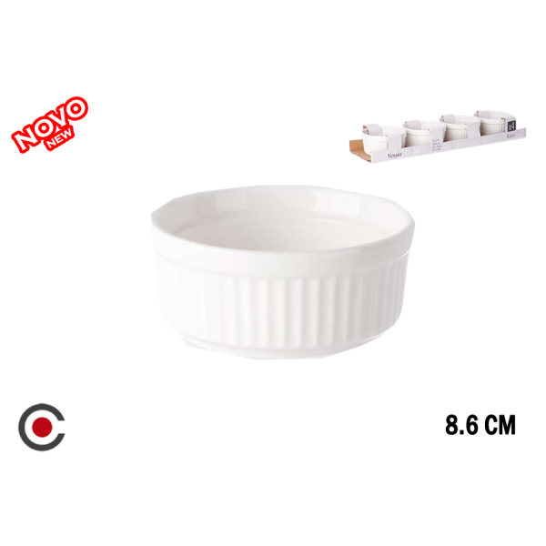 CONJ.4 TAÇAS PORCELANA REDONDA 8,6CM 84473