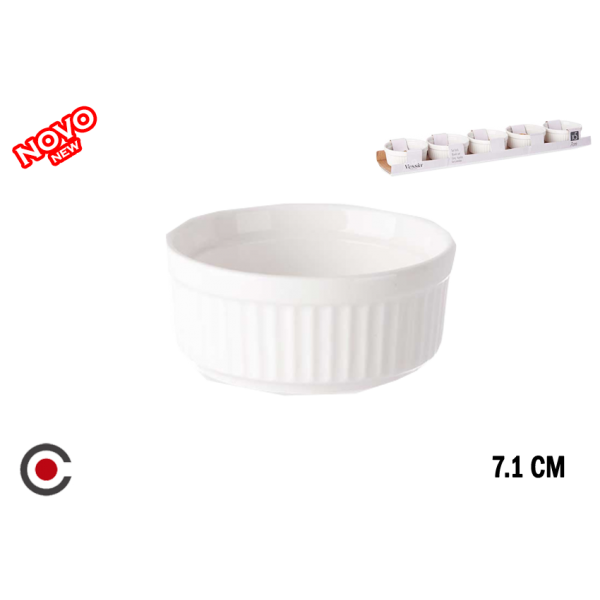 CONJ.5 TAÇAS PORCELANA REDONDA 7.1CM 84474