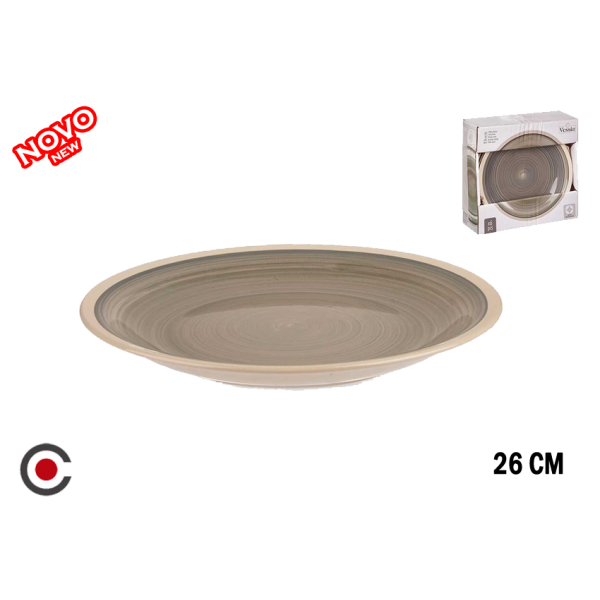PRATO MESA GRES CINZENTO 26CM 90338