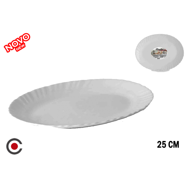 TRAVESSA OVAL VIDRO BRANCO VIVALTO 25CM 92495