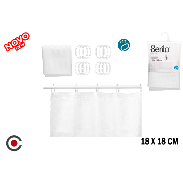 CORTINA BANHO BRANCA 180X180CM 89380