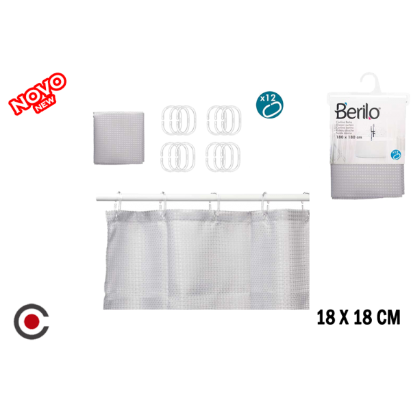 CORTINA BANHO CINZA 180X180CM 89381