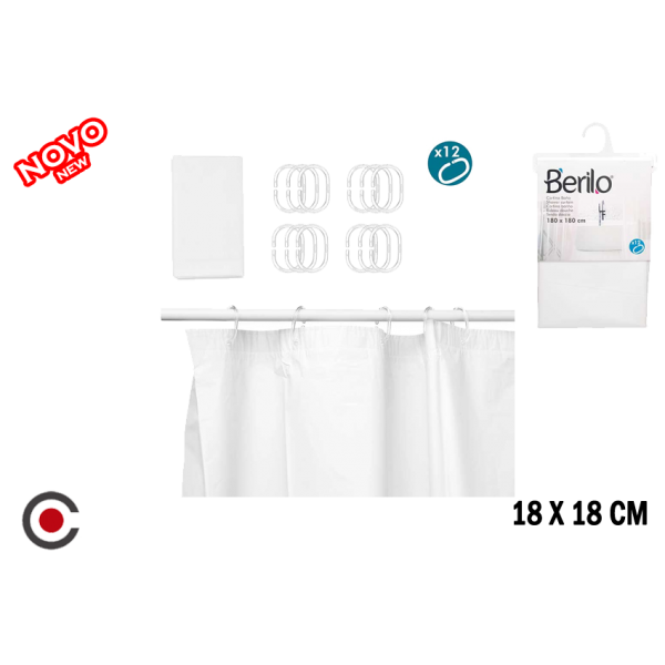 CORTINA BANHO BRANCA180X180CM 89375