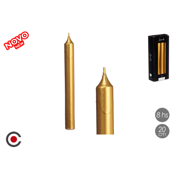 CONJ 8 VELAS DOURADAS 92412