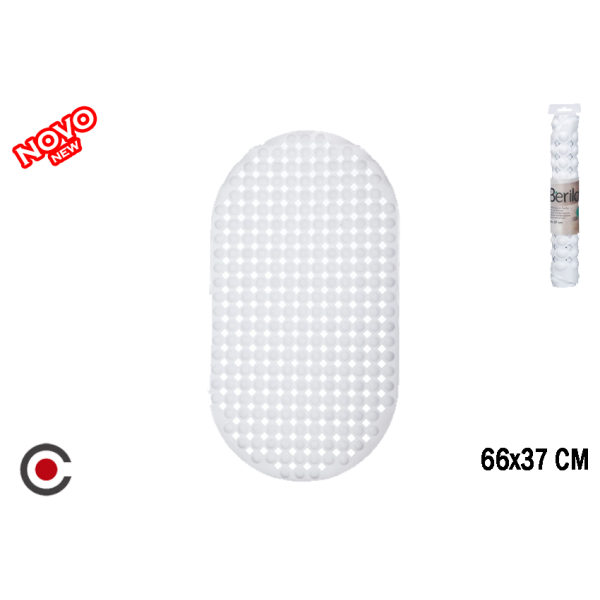 TAPETE BANHEIRA BRANCO ANTIDESLIZANTE 66X37CM 10356