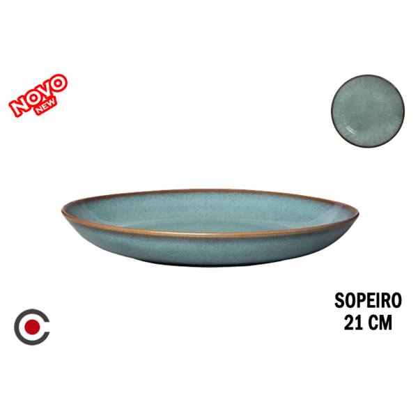 PRATO MESA SOPA SALVORA AZUL 21CM