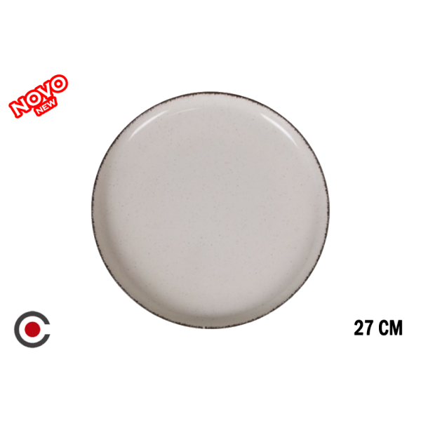 PRATO MESA LADEIRO SALVORA IVORY  BEGE 27CM