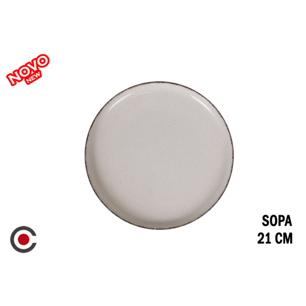 PRATO MESA SOPA SALVORA IVORY BEGE 21CM