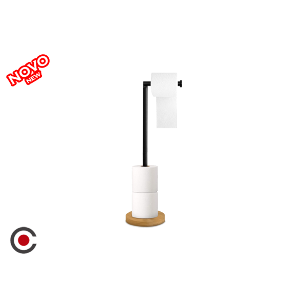 SUPORTE PAPEL + ESCOVA WC CONFORTIME METAL BAMBU 76660