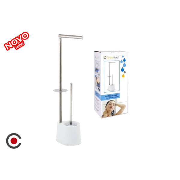 PORTA ROLOS INOX + ESCOVA CONFORTIME 67946