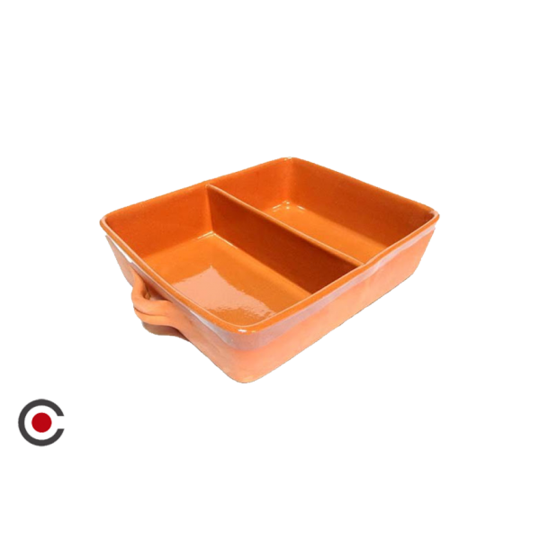 ASSADEIRA BARRO LIZA DUPLA 24X34CM Nº2