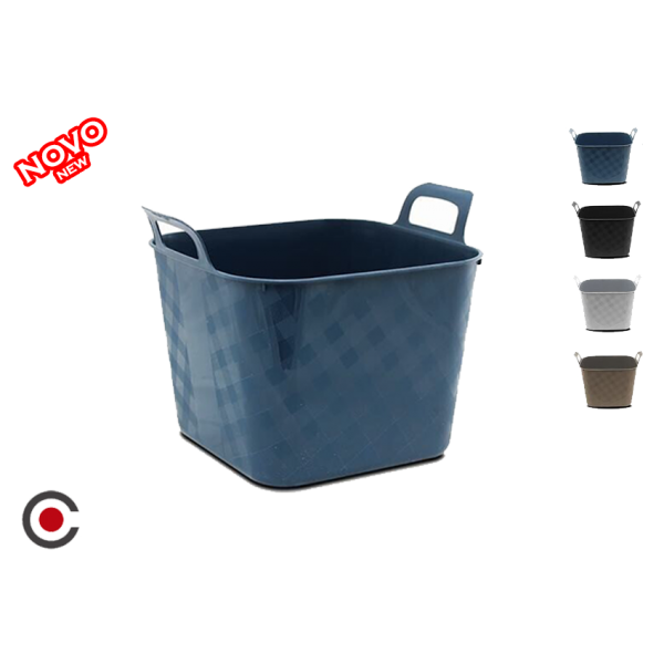 BALDE CESTO C/ ASA CORES 41X33CM 23127