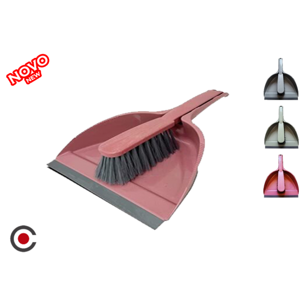 PÁ DO LIXO C/ VASSOURA CORES PASTEL 21078