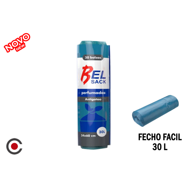 BELSACK ROLO 20 SACO LIXO 30L PERF. FECH. FACIL COR