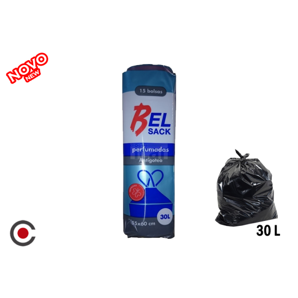 BELSACK ROLO 15 SACO LIXO 30L PERF. PRETO 55X60